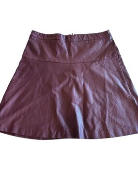 Reitmans Burgundy Faux Leather A-Line Skirt Size 8 Vegan Leather Mini